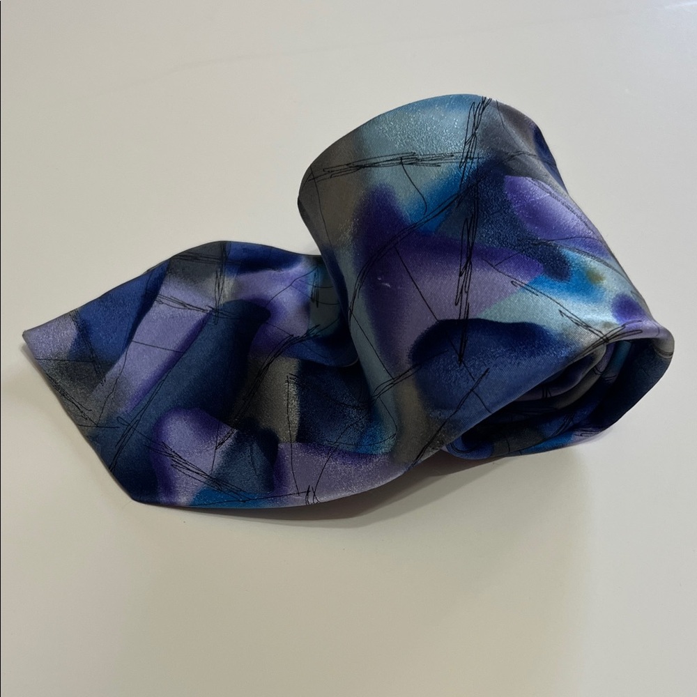 j garcia Abstract Blue and Purple Tie